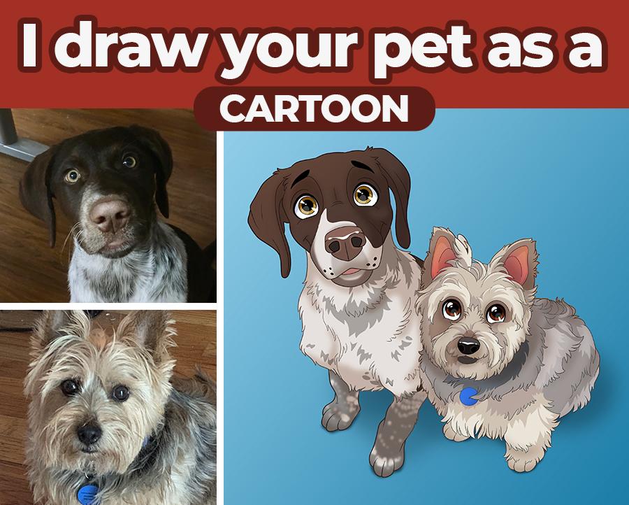 Pettoonies™ Original Pet Art (11-15 Pets)