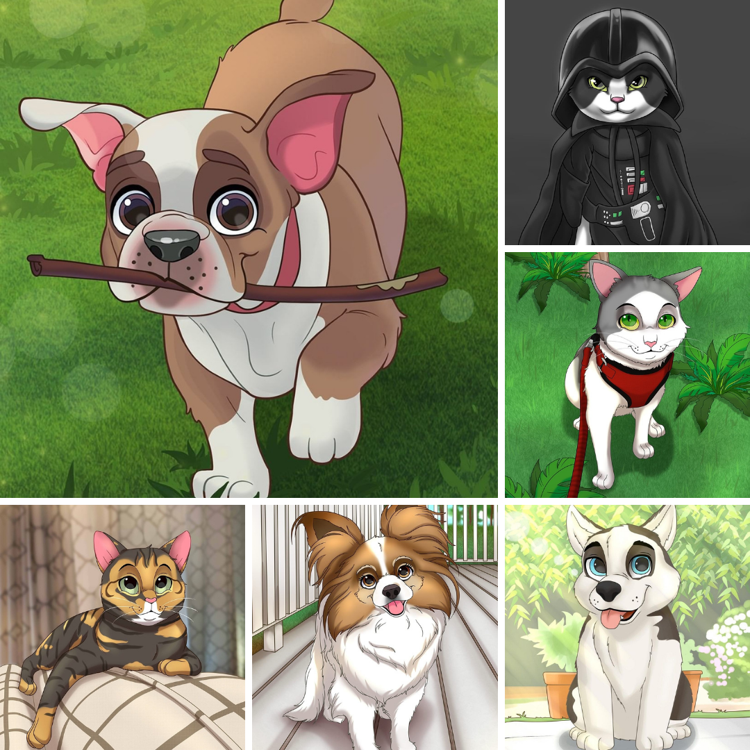 Pettoonies™ Original Pet Art (11-15 Pets)