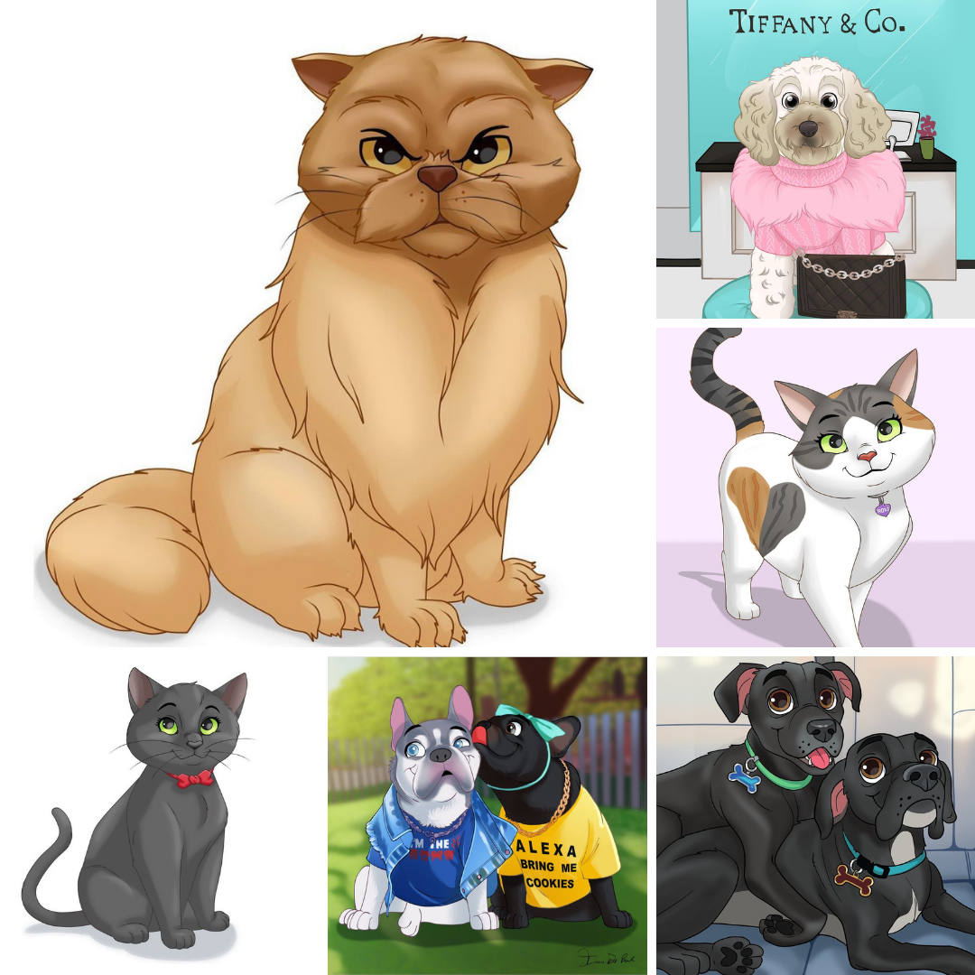 Pettoonies™ Original Pet Art (11-15 Pets)