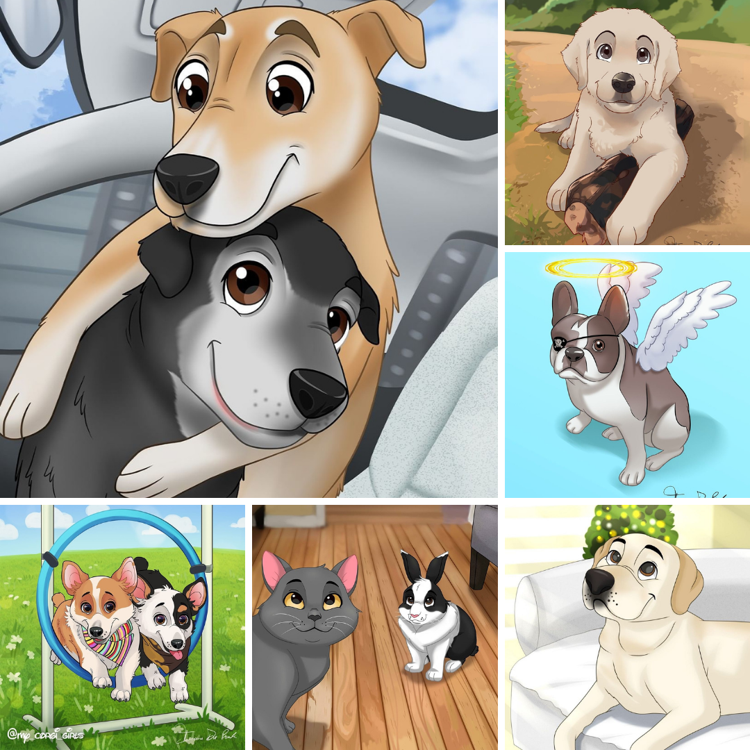 Pettoonies™ Original Pet Art (6-10 Pets)