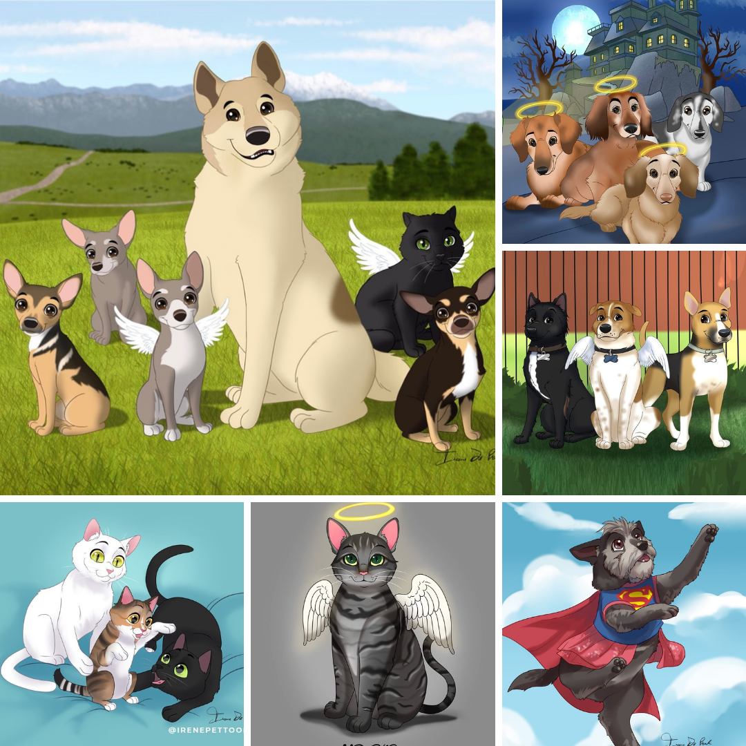 Pettoonies™ Original Pet Art (6-10 Pets)